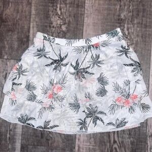 Tropical Print cover up layered mini skirt